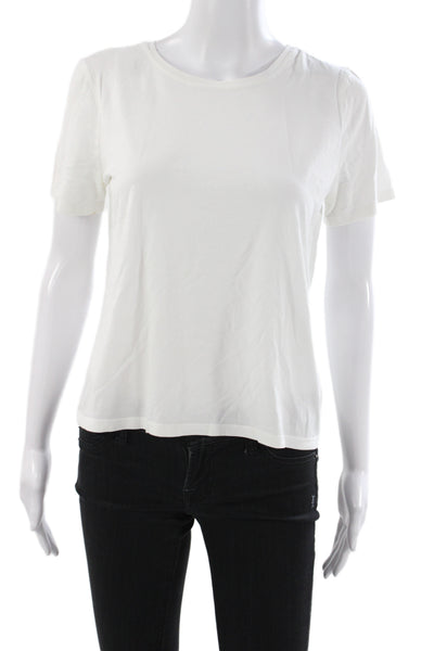 Zara Women Basic T-Shirt White Cotton Crew Neck Short Sleeve Size S