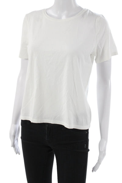 Zara Women Basic T-Shirt White Cotton Crew Neck Short Sleeve Size S
