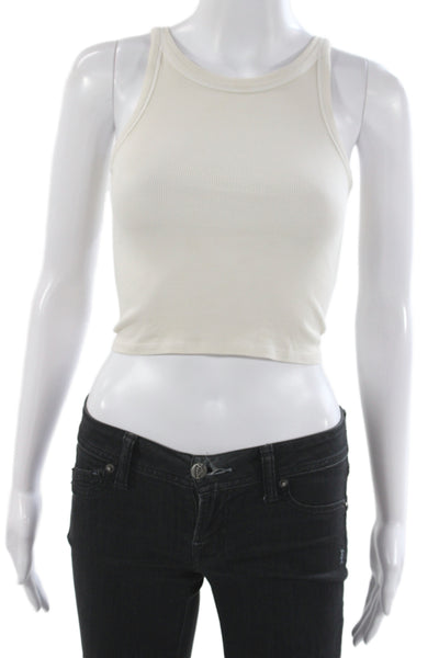 Everlane Women Basic Sleeveless Tank Beige Pima Cotton Crew Neck Size XS