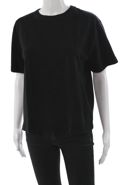 Zara Womens Basic Black 100% Cotton Crew Neck T-Shirt Short Sleeve Size S