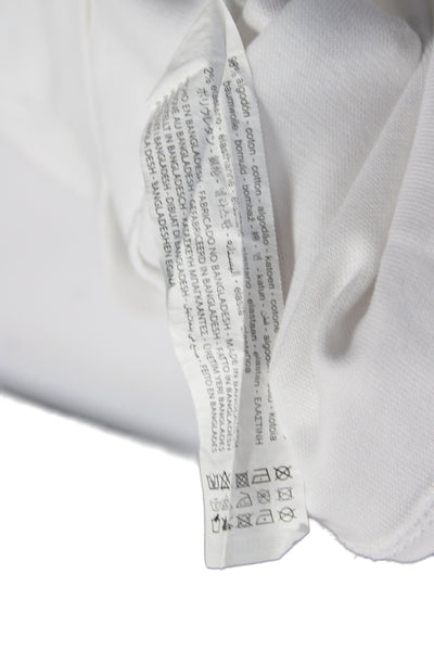 Zara Women White Basic Crew Neck 98% Cotton Short Sleeve T-Shirt Size L