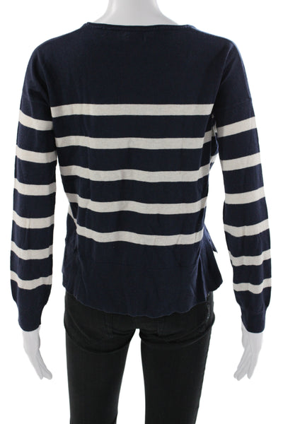 Faherty Women Striped Nautical Pullover Crewneck Long Sleeve Blue Size XS