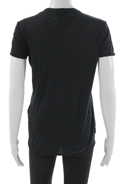 Standard James Perse Womens Basic Black Crew Neck T-Shirt Size 2
