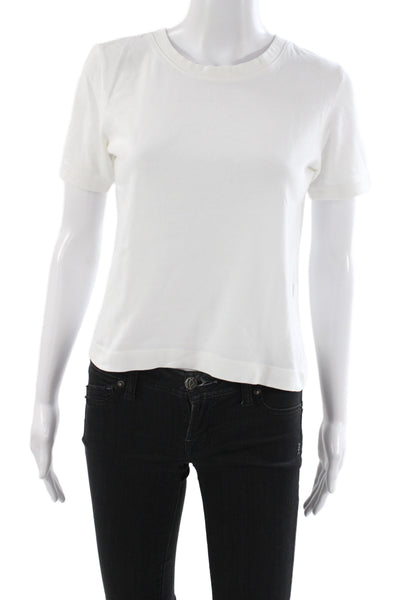 Zara Womens Basic White Short Sleeve Crew Neck T-Shirt Size S