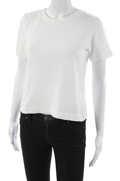 Zara Womens Basic White Short Sleeve Crew Neck T-Shirt Size S