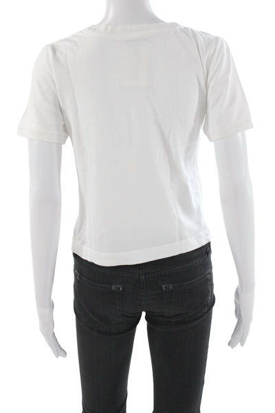 Zara Womens Basic White Short Sleeve Crew Neck T-Shirt Size S
