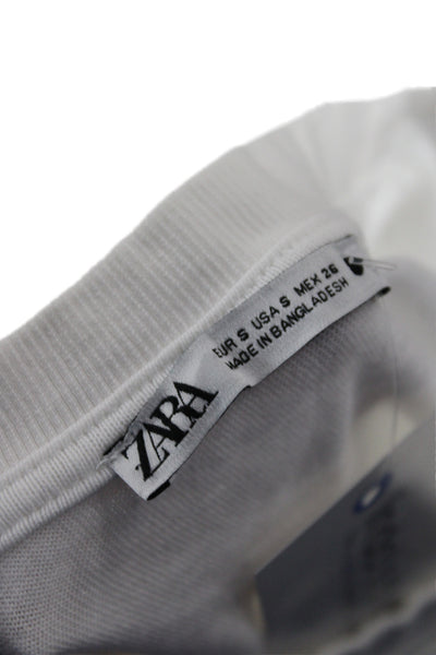 Zara Womens Basic White Short Sleeve Crew Neck T-Shirt Size S