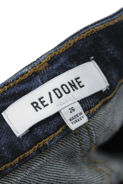 Re/Done Women Straight Mid-Rise Blue Jeans Cotton Size 26