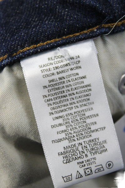 Re/Done Women Straight Mid-Rise Blue Jeans Cotton Size 26