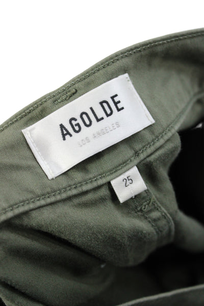 Agolde Women Cargo Pants Green Regenerative Cotton Military Size 25