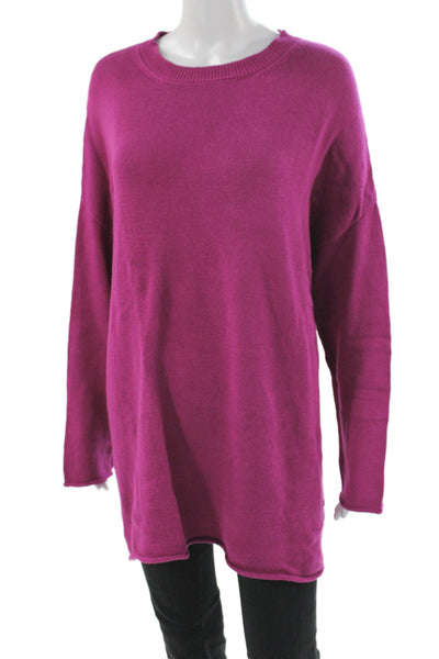 Eileen Fisher Women Pullover Sweater Purple Organic Cotton Crewneck Size XL