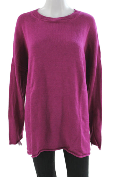 Eileen Fisher Women Purple Pullover Sweater Organic Cotton Size 1X