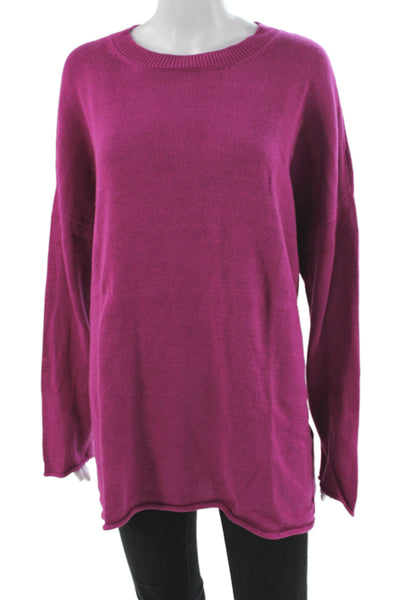 Eileen Fisher Women Purple Pullover Sweater Organic Cotton Size 1X