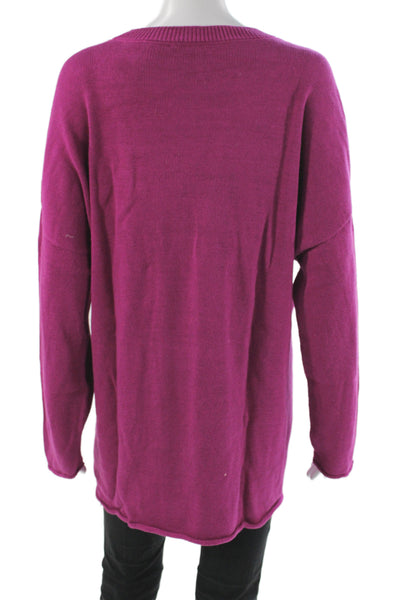 Eileen Fisher Women Purple Pullover Sweater Organic Cotton Size 1X