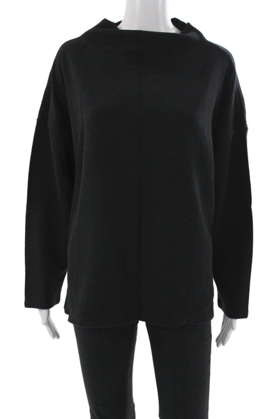 Eileen Fisher Womens Black Organic Cotton Cowl Neck Pullover Size 1X