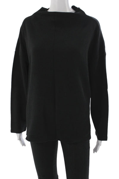 Eileen Fisher Womens Black Organic Cotton Cowl Neck Pullover Size 1X