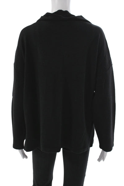 Eileen Fisher Womens Black Organic Cotton Cowl Neck Pullover Size 1X