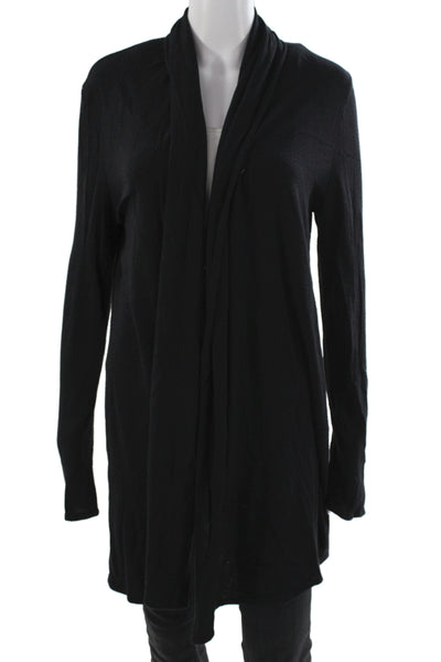 The Row Womens Cardigan Black Cowl Neck Long Sleeve Size L