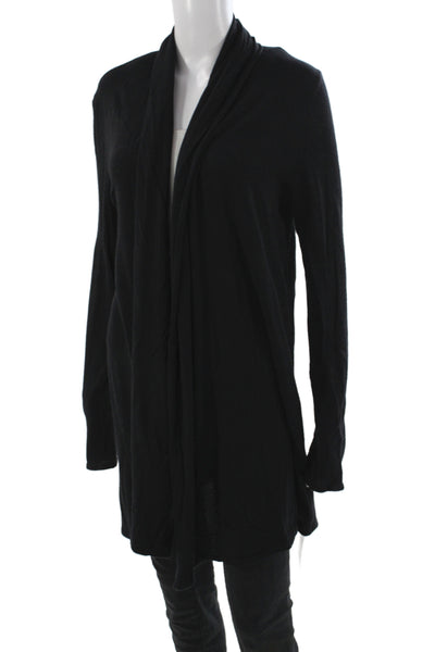 The Row Womens Cardigan Black Cowl Neck Long Sleeve Size L