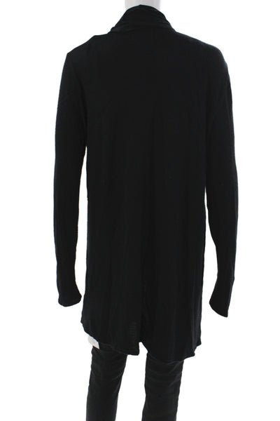 The Row Womens Cardigan Black Cowl Neck Long Sleeve Size L