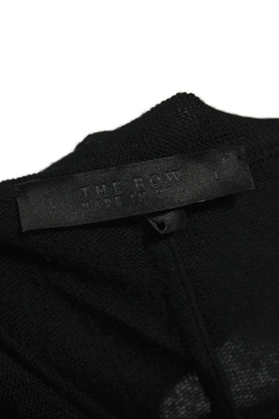 The Row Womens Cardigan Black Cowl Neck Long Sleeve Size L