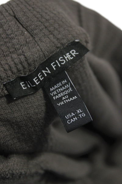 Eileen Fisher Women Cropped Brown Pants Organic Cotton Drawstring Size XL
