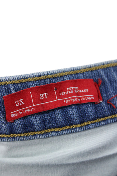 Spanx Women Cropped Jeans Blue High Rise Cotton Blend Button Inseam 24 Size 3X