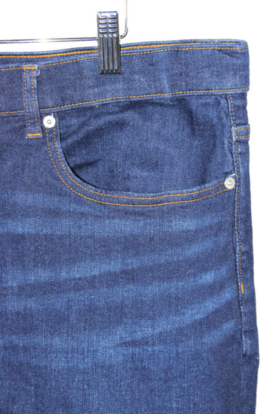 Spanx Womens Plus Straight Jeans Blue High Rise Cotton Inseam 23 Size 22