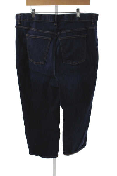 Spanx Womens Plus Straight Jeans Blue High Rise Cotton Inseam 23 Size 22