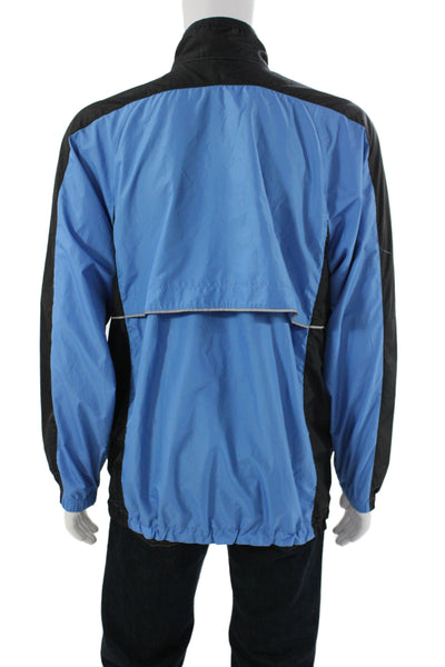 Nike Mens Windbreaker Jacket Blue Polyester Zip Colorblock Athleisure Size M