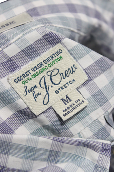 J Crew Mens Plaid Classic Fit Button Down Shirt Blue Cotton Size Medium