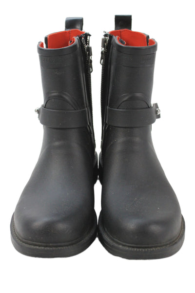 Rag & Bone Womens Silver Tone Belted Rain Ankle Boots Black Size 36 6