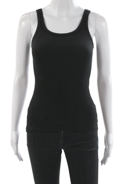 Mimi & Coco Women Basic Black Scoop Neck Sleeveless Tank Size S
