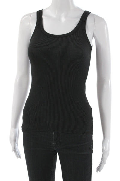 Mimi & Coco Women Basic Black Scoop Neck Sleeveless Tank Size S