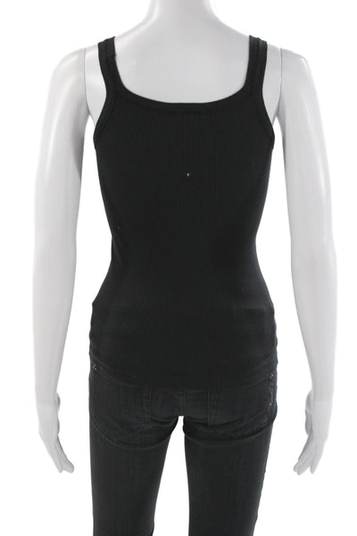 Mimi & Coco Women Basic Black Scoop Neck Sleeveless Tank Size S