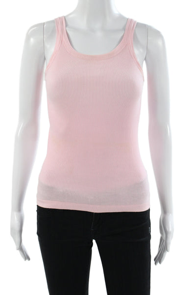 Mimi & Coco Women Basic Pink Sleeveless Scoop Neck Tank 100% Cotton Size S