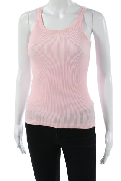 Mimi & Coco Women Basic Pink Sleeveless Scoop Neck Tank 100% Cotton Size S