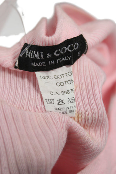 Mimi & Coco Women Basic Pink Sleeveless Scoop Neck Tank 100% Cotton Size S
