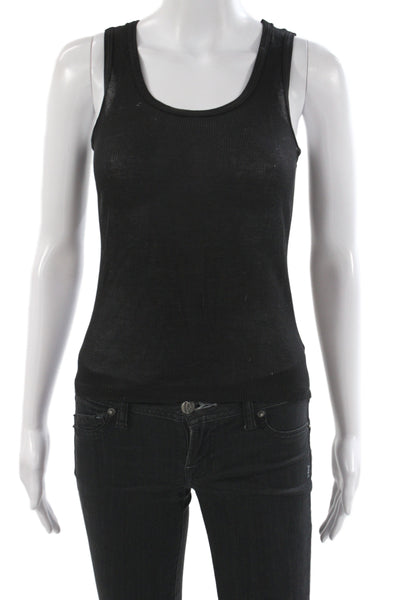 Mimi & Coco Womens Basic Sleeveless Scoop Neck Tank Black Size S