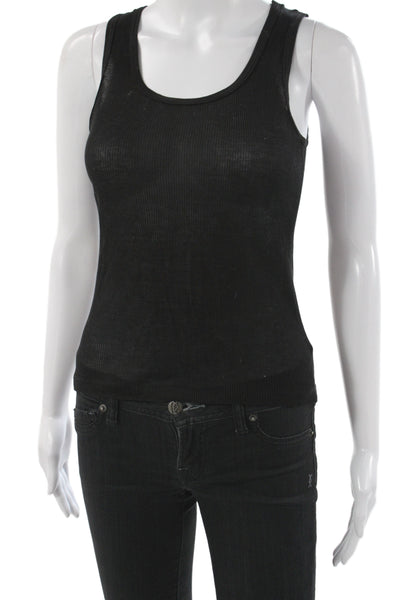 Mimi & Coco Womens Basic Sleeveless Scoop Neck Tank Black Size S