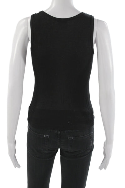 Mimi & Coco Womens Basic Sleeveless Scoop Neck Tank Black Size S