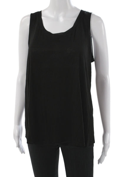 Velvet by Graham & Spencer Women Scoop Neck Sleeveless Tank Black Rayon Size S