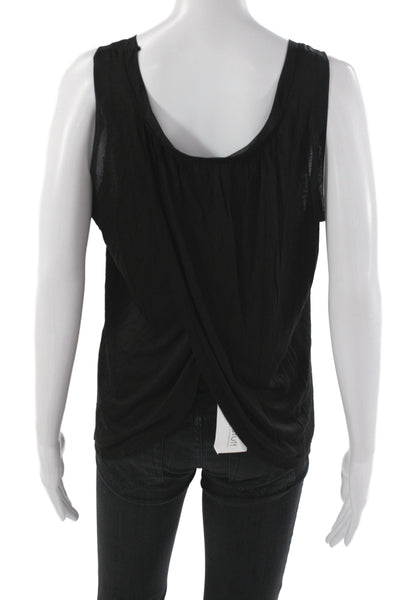 Velvet by Graham & Spencer Women Scoop Neck Sleeveless Tank Black Rayon Size S