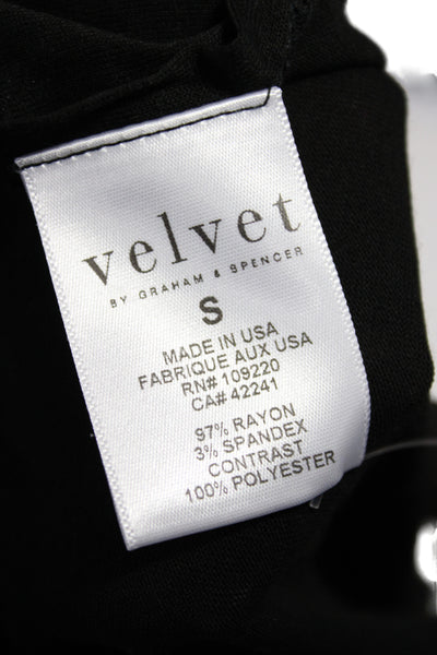 Velvet by Graham & Spencer Women Scoop Neck Sleeveless Tank Black Rayon Size S