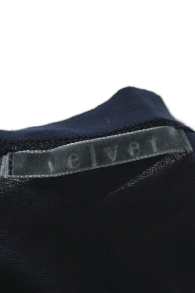 Velvet by Graham & Spencer Womens Basic Blue Scoop Neck Cotton Tank Size S