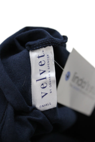 Velvet by Graham & Spencer Womens Basic Blue Scoop Neck Cotton Tank Size S