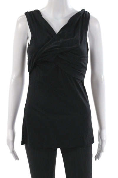Velvet by Graham & Spencer Womens Jersey Tank Black V Neck Sleeveless Size M