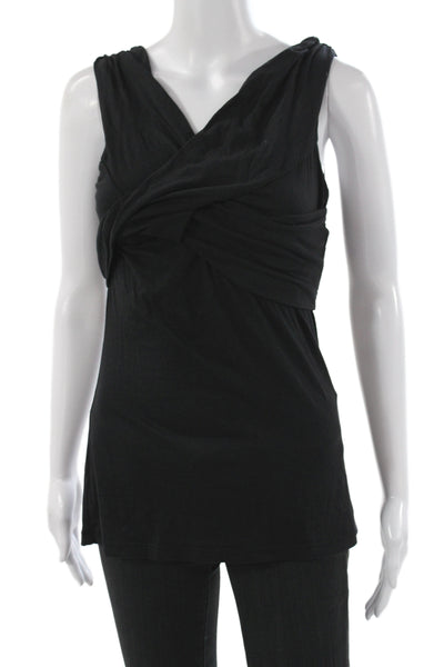 Velvet by Graham & Spencer Womens Jersey Tank Black V Neck Sleeveless Size M