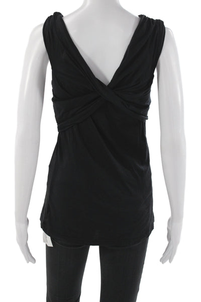 Velvet by Graham & Spencer Womens Jersey Tank Black V Neck Sleeveless Size M