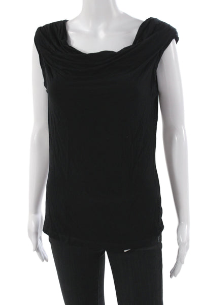 Velvet Womens Basic Tank Black Cowl Neck Sleeveless Rayon Size S